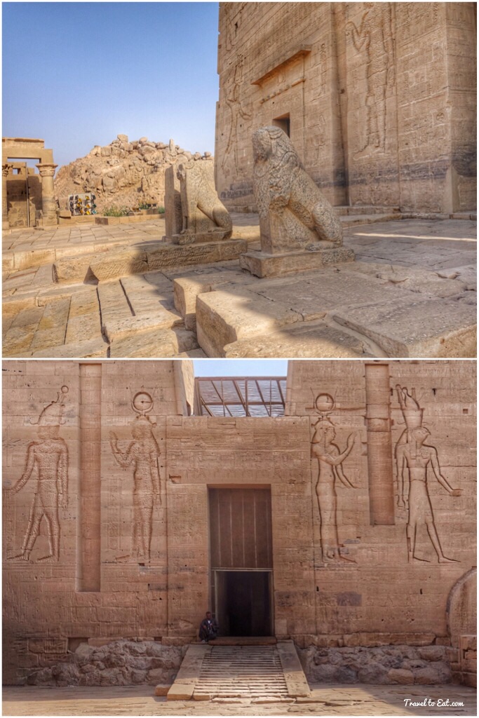 Stairs in front of First Great Pylon (top) Stairs in Front of Second Pylon from Forecourt (bottom). Temple of Isis from Philae