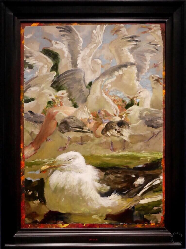 Sloth-The Seven Deadly Sins by Jamie Wyeth 2007, Watercolor. Denver Art Museum, Andrew and Jamie Wyeth in the Studio