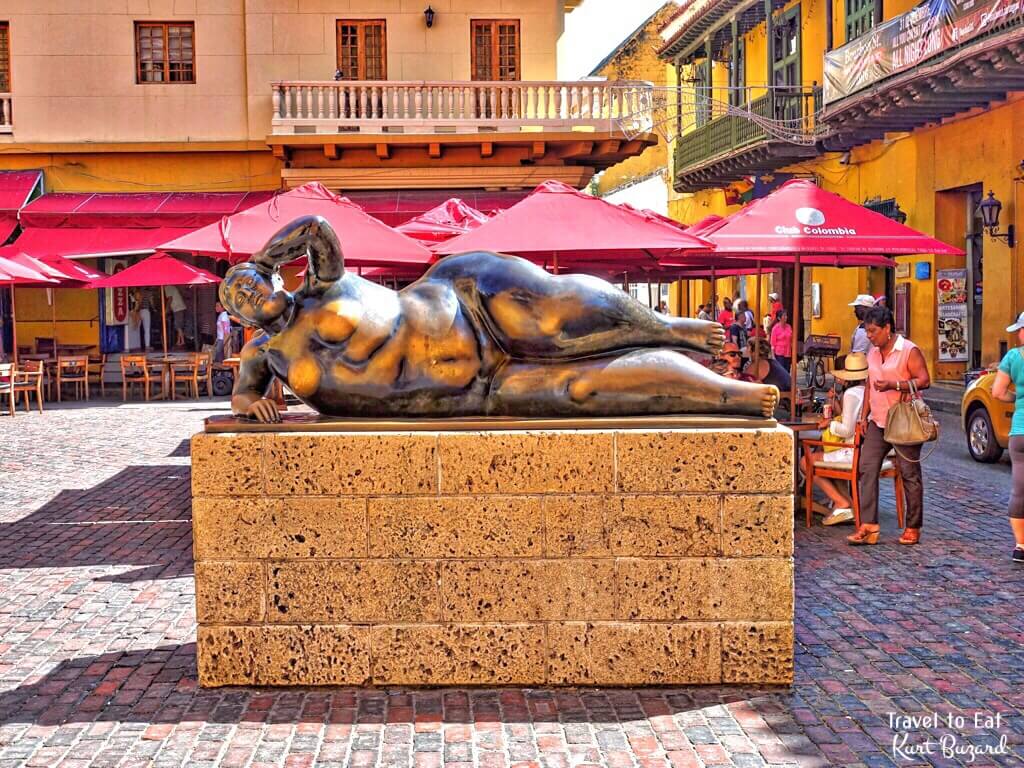 La Gordita Bronze Sculpture by Colombian Born Fernando Botero, Across from the Church of Santo Domingo in Santo Domingo Plaza, Cartagena, Colombia