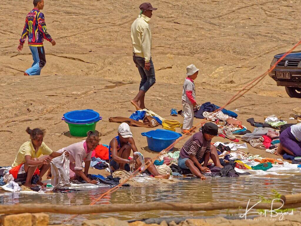 Laundry Day at the Waterside in Madagascar