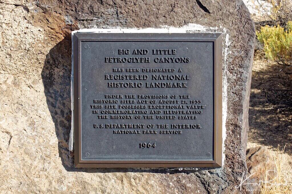 Plaque at Little Petroglyph Canyon. China Lake, California