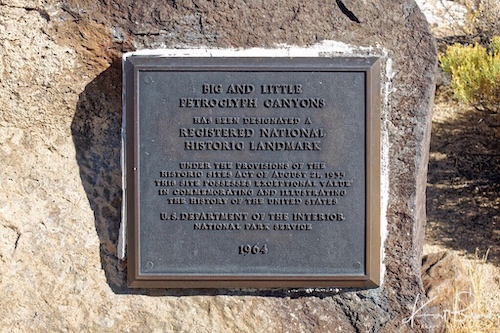 Plaque at Little Petroglyph Canyon. China Lake, California