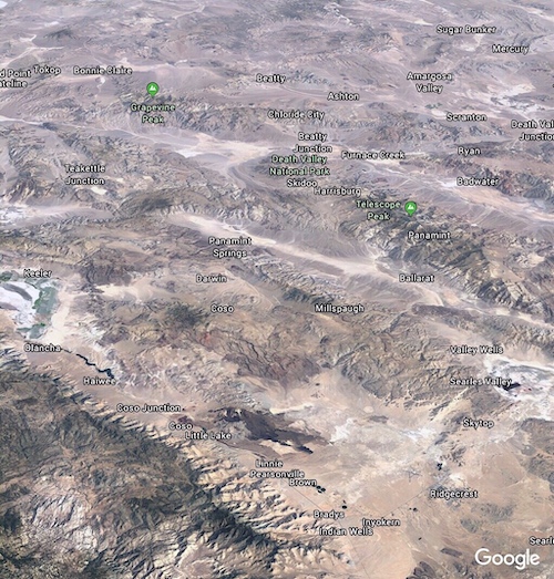 Map and Satellite Photo of Coso Range and Surrounding Areas