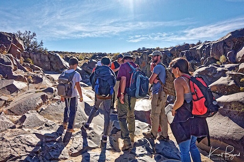 Little Petroglyph Canyon Tour Group. China Lake, California