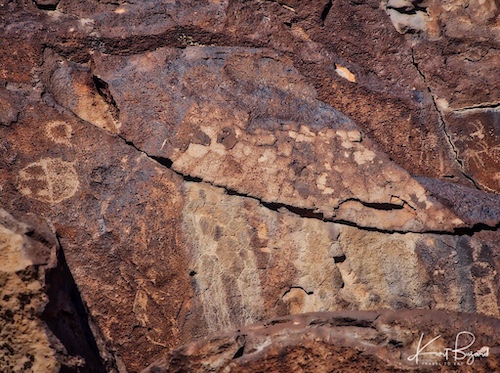 Biotite Schist Peeling Away in Layers. Little Petroglyph Canyon, China Lake California