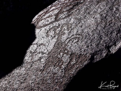 Ancient Petroglyph of Bighorn Sheep. Little Petroglyph Canyon, China Lake California