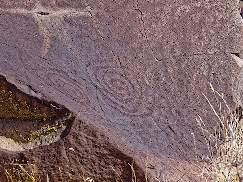 Two Spirals at Little Petroglyph Canyon. China Lake, California