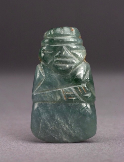 Jade Miniature Figural Anthropomorphic Celt Pendant. Greater Nicoya (500 BCE-300 CE). Denver Art Museum