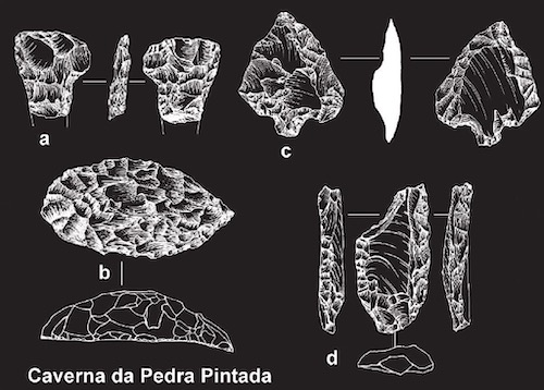 Lithic tools from the early Paleo-Indian occupation at Caverna de Pedra Pintada in Brazil. José Oliver