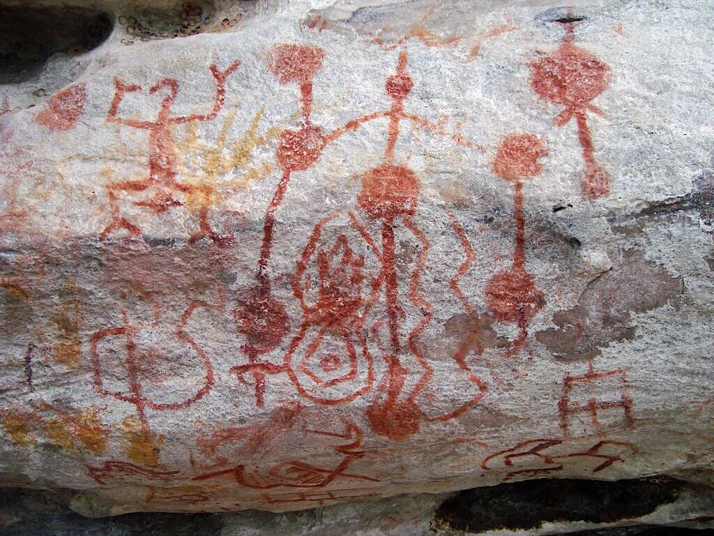 Cave Painting at Caverna de Pedra Pintada in Brazil