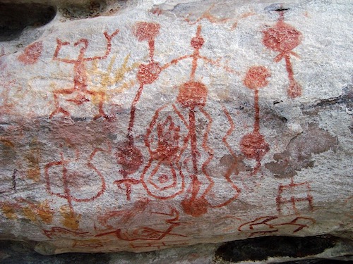 Cave Painting at Caverna de Pedra Pintada in Brazil