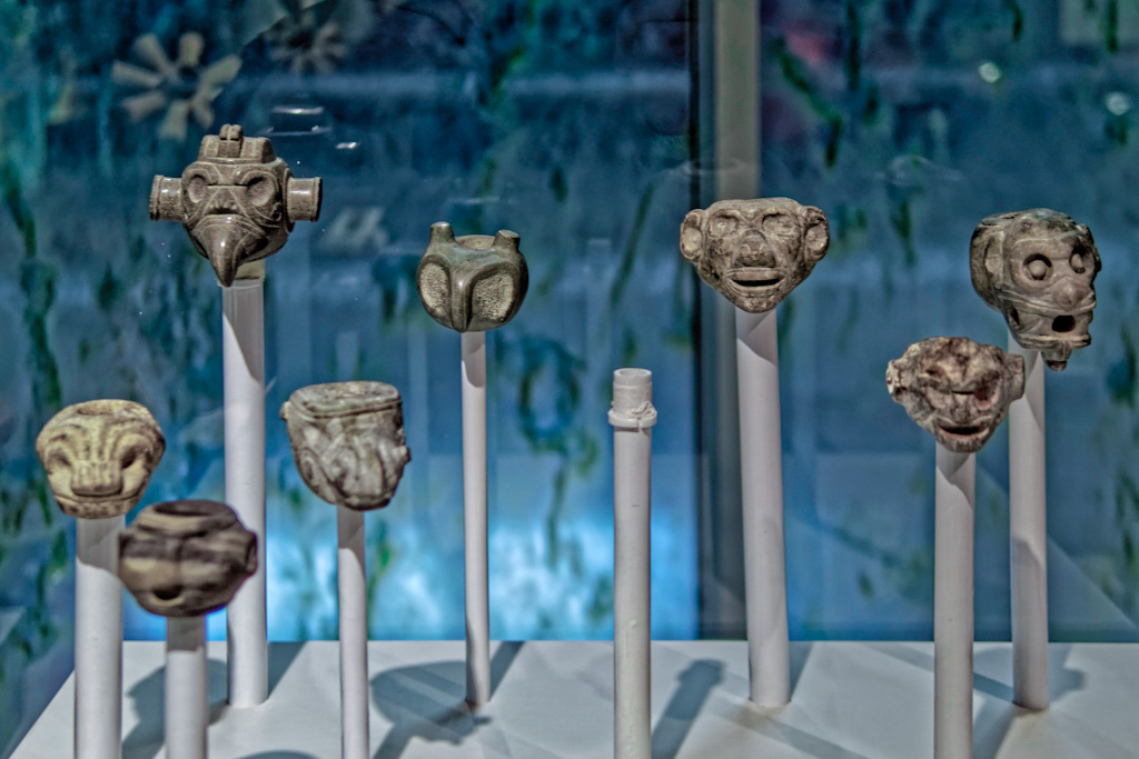 Zoomorphic Stone Mace Heads. Jade Museum, San Juan, Costa Rica