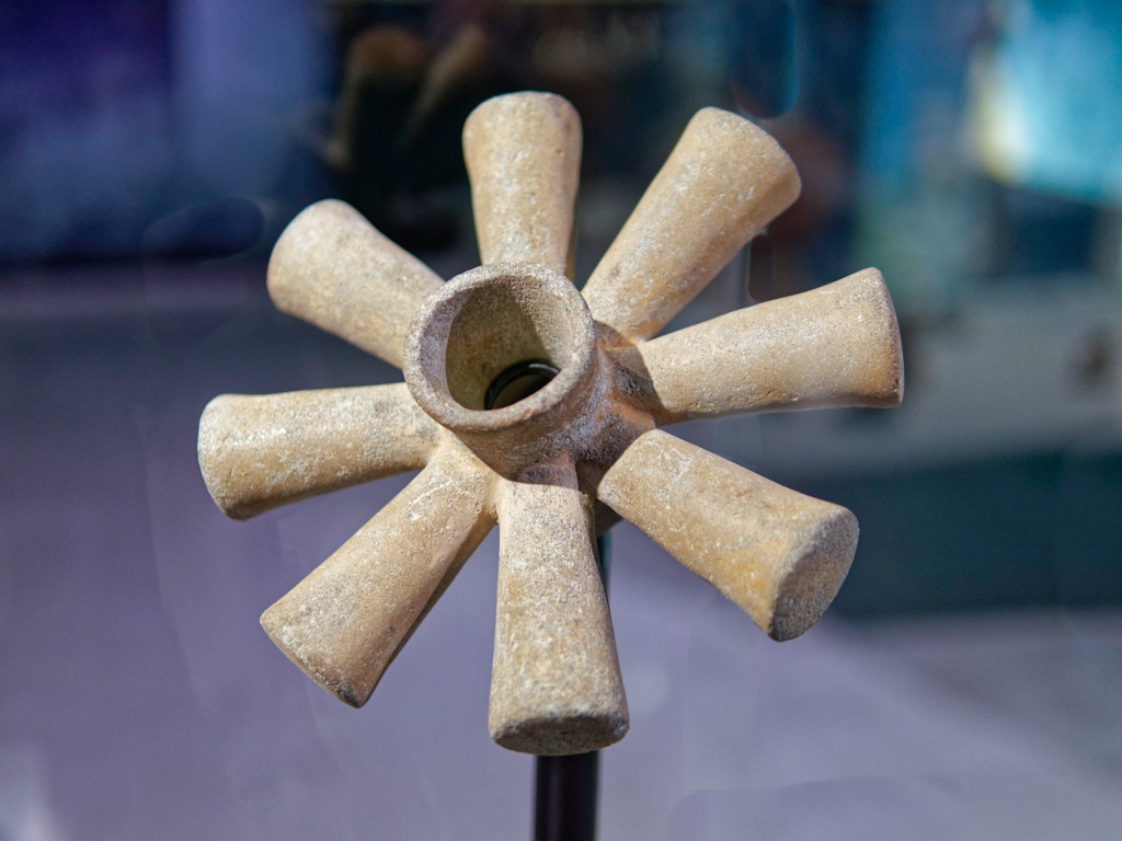 Ceremonial Mace Head with Eight Cylindrical Extensions. Jade Museum, San Juan, Costa Rica