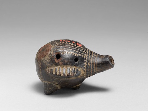 Pottery Whistle in Shape of Gourd. Atlantic Watershed and Highlands (800-1500). Metropolitan Art Museum