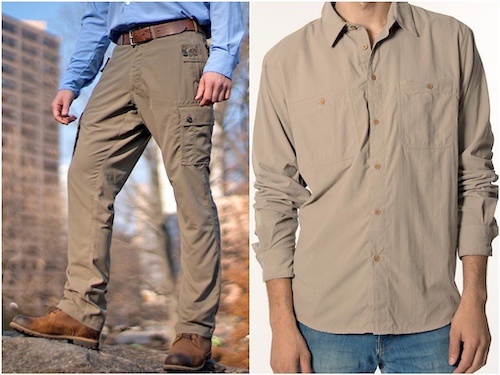 Pick-Pocket Proof® Adventure Travel Pants (left) Pick-Pocket Proof® Travel Shirt (right)