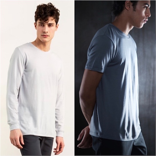 Outlier Ultrafine Merino Longsleeve (left) Outlier Ultrafine Merino T-Shirt (right)