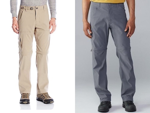 Prana Stretch Zion Convertible Pant (left) KUHL Renegade Convertible Pants (right)