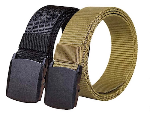 Fairwin Nylon Web Belts, Ratchet Belt/No Holes Full Adjustable Web Belt