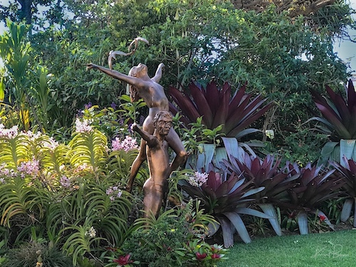 Sculpture in the Garden. Hotel Bougainvillea, Costa Rica